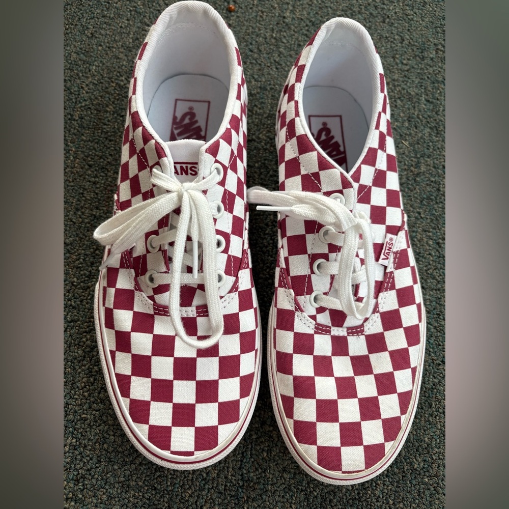 Vans Red and White Checkered Sneakers